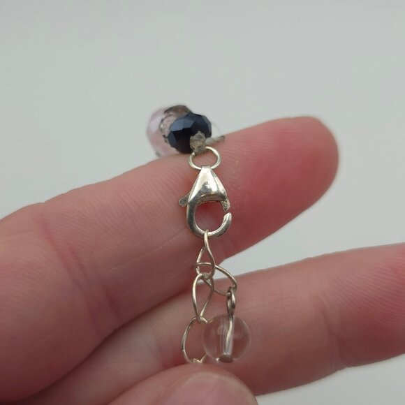 20 Inch Sterling Silver Handmade Crystal And Stone Necklace B69 - Picture 5 of 7